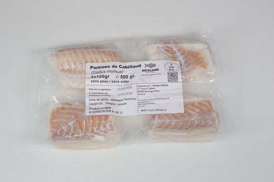 Frozen cod portions