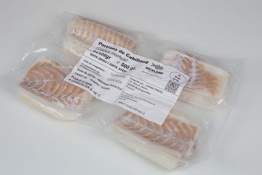 Frozen cod portions