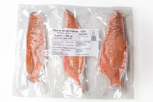 Grands Filets de Dorade-Sébaste Sauvage d'Islande MSC – Avec Peau (3 pack / 700 g)