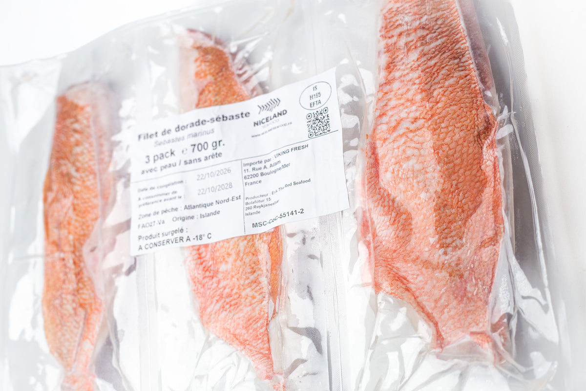 Grands Filets de Dorade-Sébaste Sauvage d'Islande MSC – Avec Peau (3 pack / 700 g)