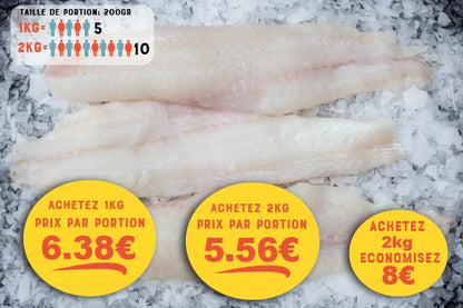 Eglefin (Melanogrammus aeglefinus) Filet Sans peau